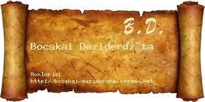 Bocskai Dezideráta névjegykártya